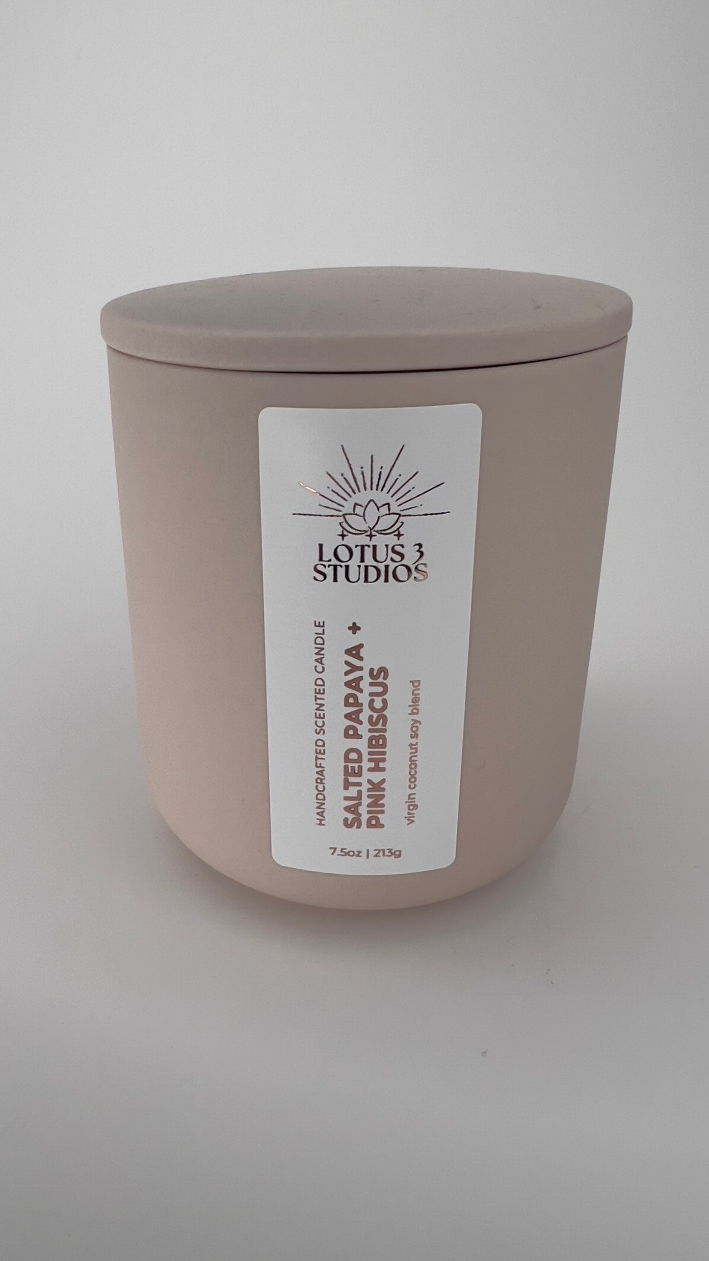 Salted Papaya + Pink Hibiscus Scented Ceramic Candle