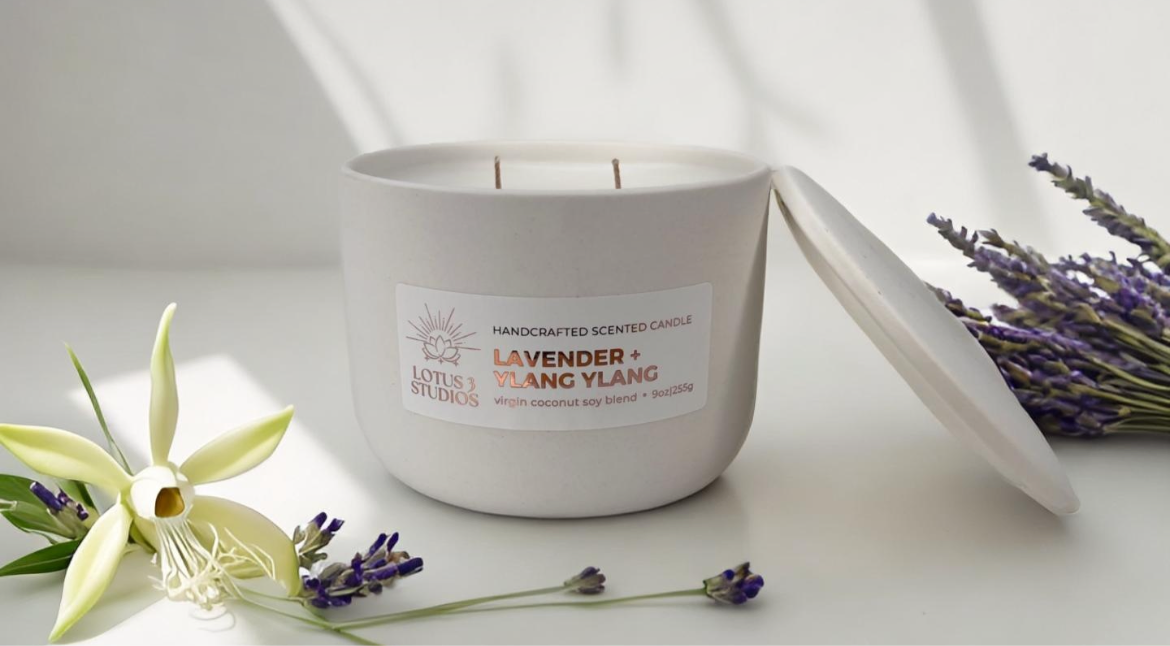 Lavender + Ylang Ylang Scented Ceramic Candle