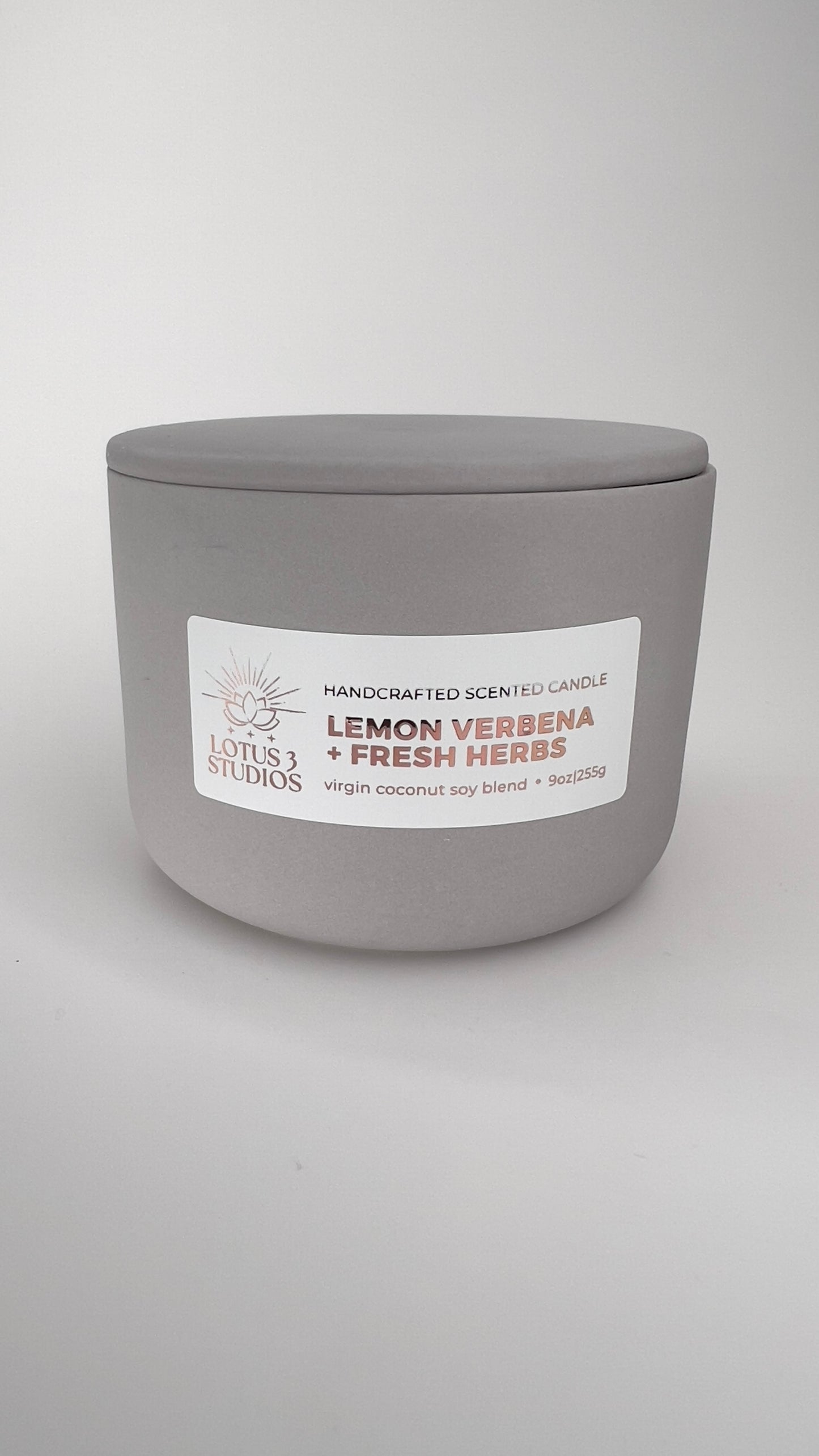 Lemon Verbena + Fresh Herbs Scented Ceramic Candle