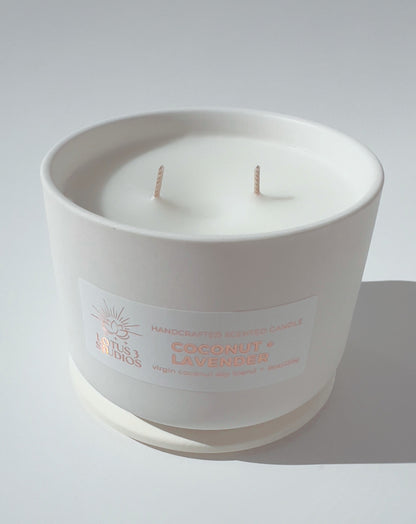 Coconut + Lavender Scented Ceramic Candle