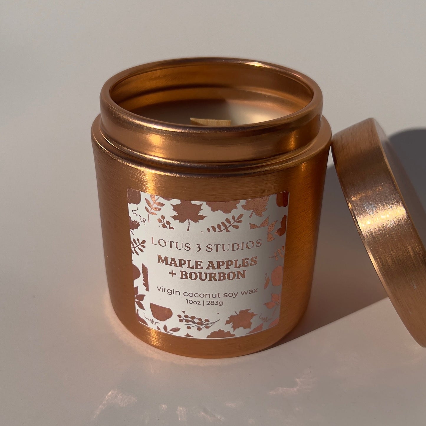 Maple Apples + Bourbon - 10oz Wooden Wick Candle