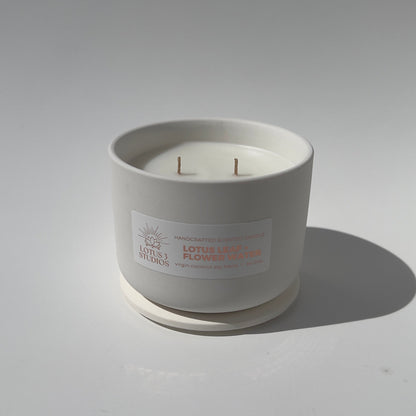 Lotus Leaf + Flower Water Scented Ceramic Candle